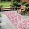 Homeroots 8' Runner Pink and Ivory Abstract Washable Non Skid Indoor Outdoor Runner Rug 559299 - alternate 1