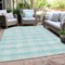 Homeroots 3' X 5' Aqua And Ivory Plaid Washable Indoor Outdoor Area Rug 595451 - alternate 3