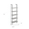 Homeroots 72" Gray Metal Five Tier Bookcase 489804 - alternate 4