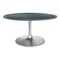 Homeroots 60" Gray and Silver Marble and Aluminum Pedestal Base Round Top Dining Table 572221 - alternate 1