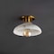 Jonathan Y Amara 10" 1-Light Mid-Century Classic Alabaster/Iron LED Semi Flush Mount, White/Brass Gold JYL1207A - alternate 4