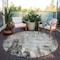 Homeroots 8' Black Ivory And Beige Round Abstract Washable Indoor Outdoor Area Rug 612306 - alternate 5