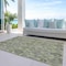 Homeroots 8' X 10' Artichoke Green And Gray Damask Washable Indoor Outdoor Area Rug 588133 - alternate 3