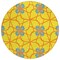 Homeroots 8' Yellow And Teal Blue Round Geometric Washable Indoor Outdoor Area Rug 613454 - alternate 4