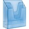 Acrimet Vertical Triple File Folder Holder Organizer, File Sorter (Plastic) (Clear Blue Color) 864.2 - alternate 1