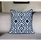 Homeroots 20" Blue and White Geometric Cotton Throw Pillow 529277 - alternate 1
