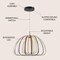Jonathan Y Gigi 23.5" Modern Glam Metal Adjustable Dimmable Stripe Cage Integrated LED Pendant, Black/Gold Paint JYL7147A - alternate 5