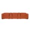 Homeroots 130" Camel Top Grain Leather Reclining Metal USB Sofa 720395 - alternate 4