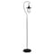 Homeroots 63" Black Arched Floor Lamp With Clear Transparent Glass Globe Shade 523394 - alternate 2