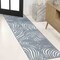 Jonathan Y Maribo High-Low Abstract Groovy Striped Dark Blue/Cream 2 ft. x 8 ft. Indoor/Outdoor Runner Rug SCN103E-28 - alternate 1