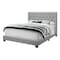 Homeroots Gray Solid Wood And Tufted Linen Queen Bed Frame with Nailhead Trim 333331 - alternate 1