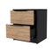 Homeroots 19" Black And Natural Wood Two Drawer Nightstand 534905 - alternate 3