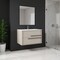 Homeroots 40" Tan Wood Floating Bathroom Vanity With White Sink And Two Drawers 624108 - alternate 2