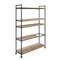 Homeroots 65" Natural And Black Metal and Wood Five Tier Etagere Bookcase 486321 - alternate 1