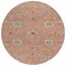 Homeroots 8' Pink Gray And Beige Round Floral Washable Indoor Outdoor Area Rug 604787 - alternate 2
