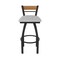 Holland Bar Stool Co Revelle 30in Swivel Bar Stool with Black Wrinkle Finish, Medium Back and Graph Alpine Seat 881 - alternate 4