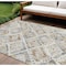 Homeroots 9' X 12' Ivory And Cream Geometric Washable Indoor Outdoor Area Rug 609140 - alternate 1
