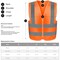 Neiko High-Visibility Safety Vest with Reflective Strips, Neon Orange, Medium for Safety 53944A - alternate 3