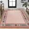 Jonathan Y Sebastian High-Low Modern Diamond Border Orange/Ivory 3 ft. x 5 ft. Indoor/Outdoor Area Rug HWC102C-3 - alternate 3