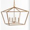 Jonathan Y Gatsby 23" 4-Light Adjustable Iron Rustic Glam LED Pendant, Gold JYL7520C - alternate 3