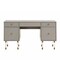 Homeroots 55" Gray And Clear Writing Desk With Three Drawers 402072 - alternate 1