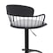 Homeroots Light Gray and Black Fabric with Metal Swivel Low Back Adjustable Height Bar Chair 534447 - alternate 4