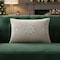 Homeroots 14" X 20" Beige Ivory And Gold Christmas Snowflakes Throw Pillow With Embroidery 719255 - alternate 1