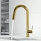 Vigo Hart Hexad Single Handle Pull-Down Spout Kitchen Faucet in Matte Brushed Gold VG02034MG - alternate 5