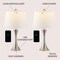 Jonathan Y Bennett 22.75" Modern Glam Iron Hourglass LED Table Lamp with USB Charging Port, Nickel, 2PK JYL6621B-SET2 - alternate 2
