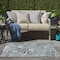 Homeroots 3' X 5' Blue Ivory And Navy Blue Palm Leaf Indoor Outdoor Area Rug 554903 - alternate 5