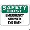 Signmission Safety Sign, 14 in Height, Plastic, 10 in Length, Emergency Shower Eye Bath SF-Emergency Shower Eye Bath - alternate 1