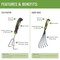 Ames Garden Hand Tool Set, 6-Piece, Stainless Steel, Ergonomic Gel Grip 24451009 - alternate 3
