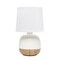 Homeroots 12" White And Natural Ceramic Round Table Lamp With White Drum Shade 643445 - alternate 3