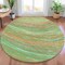 Homeroots 8' Green Peach And Gold Round Abstract Washable Indoor Outdoor Area Rug 631241 - alternate 5