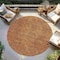 Homeroots 8' Copper And Ivory Round Geometric Washable Indoor Outdoor Area Rug 614067 - alternate 3