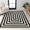 Jonathan Y Bandol Modern Classic Mitre Stripe Black/Ivory 3 ft. x 5 ft. Area Rug MOH211F-3 - alternate 1