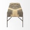 Homeroots 55in Green Brown and Black Upholstered Abstract Cotton Blend Bench 376186 - alternate 3