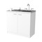 Homeroots 39" White Stainless Steel Accent Cabinet With Two Shelves 534992 - alternate 5