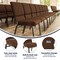 Flash Furniture Brown Fabric Church Chair, PK4 4-FD-CH02185-GV-10355-BAS-GG - alternate 5