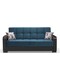 Homeroots 87" Blue Microfiber And Faux Leather Sleeper Sofa And Toss Pillows With Brown Legs 607176 - alternate 3