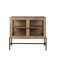 Homeroots 36in Natural Solid Wood Sideboard with Two Glass Doors 391975 - alternate 1
