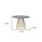 Homeroots 43" Black And Gold Rounded Stainless Steel Pedestal Base Dining Table 486032 - alternate 3