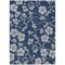 Homeroots 3' X 5' Navy Blue And Gray Floral Washable Indoor Outdoor Area Rug 600024 - alternate 3