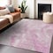 Homeroots 9' X 12' Pink And Silver Abstract Washable Indoor Outdoor Area Rug 618374 - alternate 3