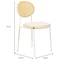 Leisuremod Euston Dining Chair with Velvet Seat and White Steel Frame in Beige ECW17BG - alternate 5