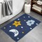 Homeroots 32" White Blue And Yellow Cotton Clouds and Stars Youthful Bath Rug 634898 - alternate 5
