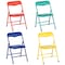 Homeroots Blue PVC Veneer and Steel Square Furniture Set 719199 - alternate 3