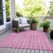 Homeroots 5' X 8' Blush And Ivory Striped Washable Indoor Outdoor Area Rug 595854 - alternate 5
