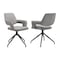 Armen Living Penny Swivel Upholstered Dining Chair in Gray Fabric with Black Metal Legs - Set of 2 LCPESIGRYBLK - alternate 1