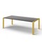 Homeroots 95" Gray And Brass Stainless Steel Dining Table 487372 - alternate 1